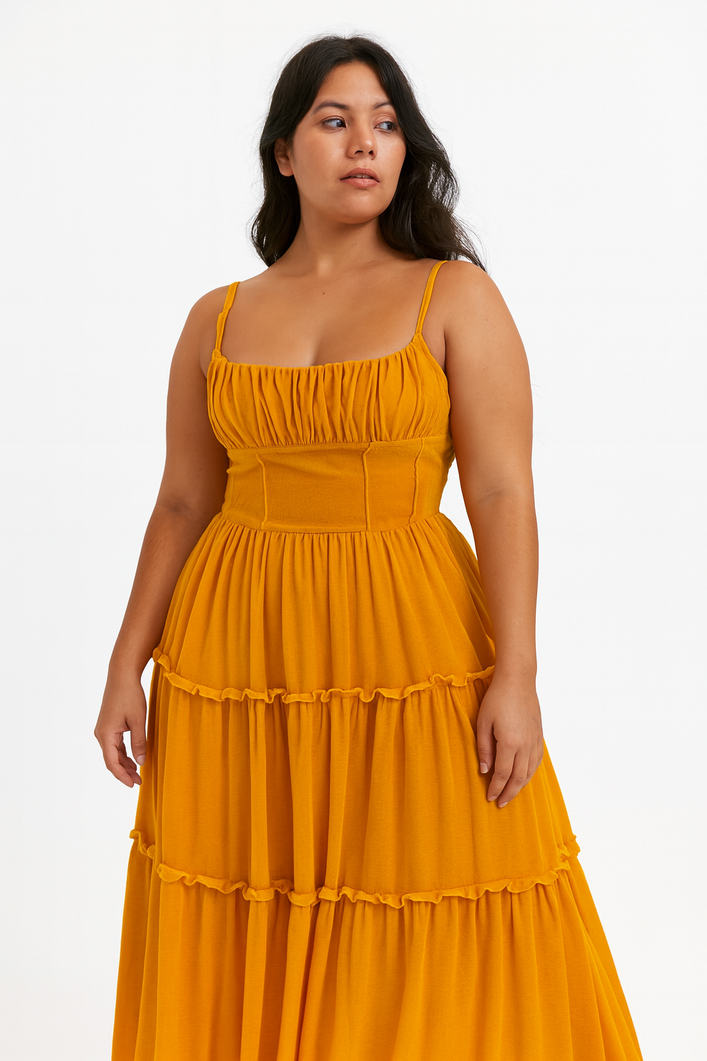 Golden Glow Tiered Maxi Dress