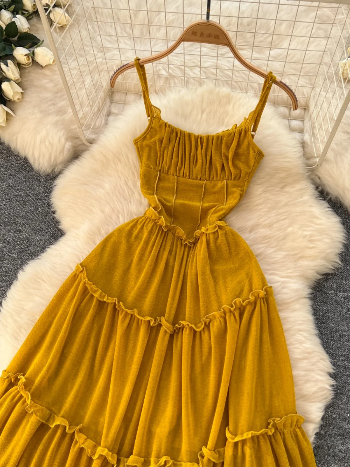 Golden Glow Tiered Maxi Dress