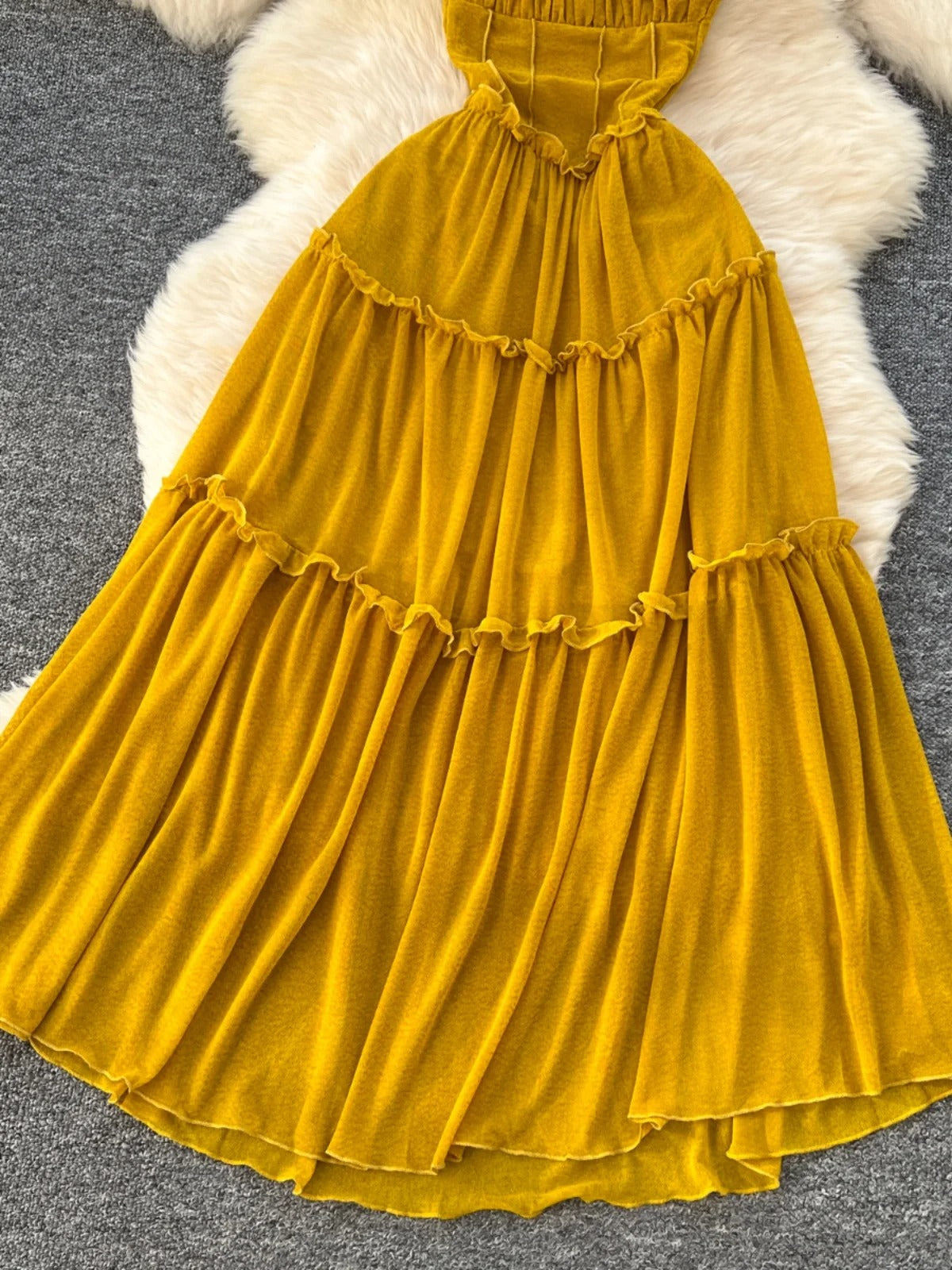 Golden Glow Tiered Maxi Dress