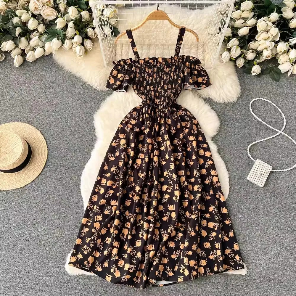 Midnight Floral Elegance Dress