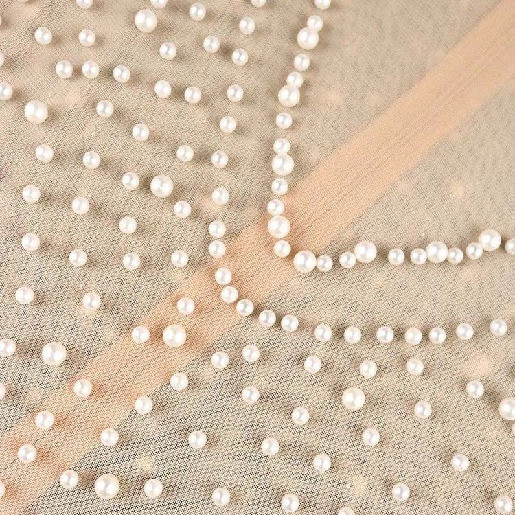 Pearl-Embellished Top & White Wide-Leg Pants