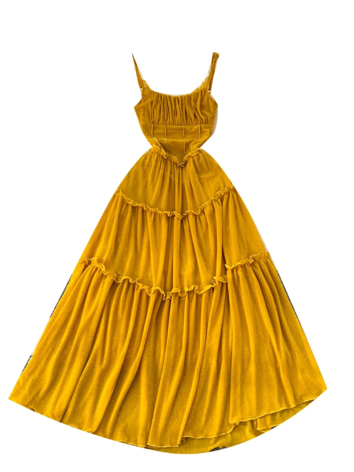Golden Glow Tiered Maxi Dress