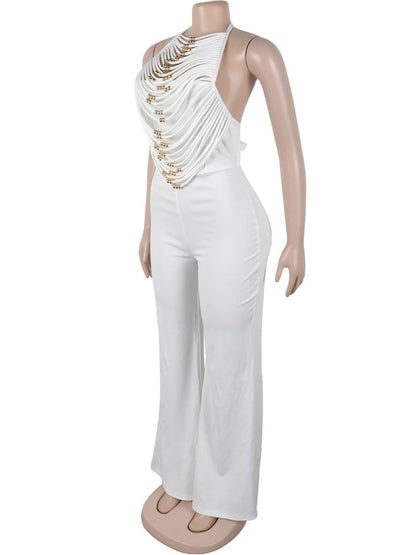 Chic Glamour White Halter Jumpsuit