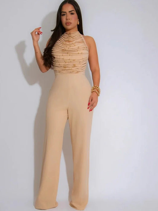 Chic Glamour White Halter Jumpsuit