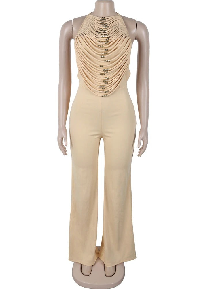Chic Glamour White Halter Jumpsuit