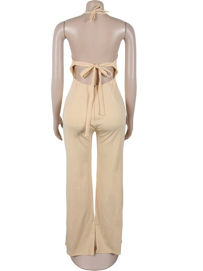 Chic Glamour White Halter Jumpsuit