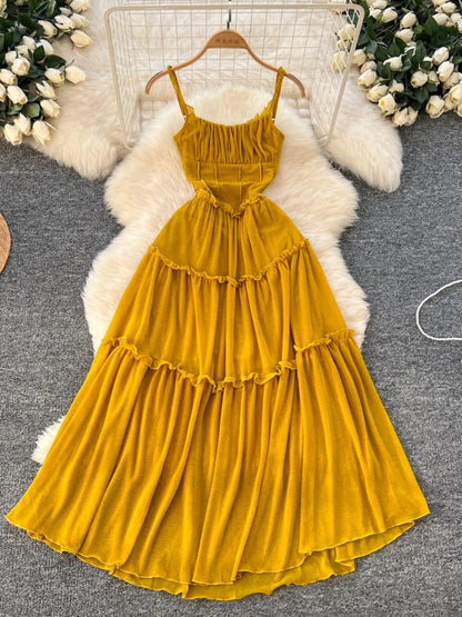 Golden Glow Tiered Maxi Dress