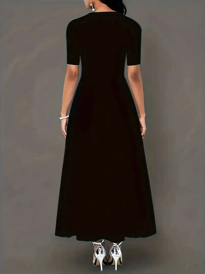 Chic Colorblock Elegance Maxi Dress