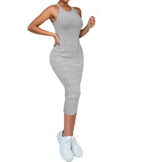 Women’s Slim Fit Halter Neck Bodycon Midi Dress