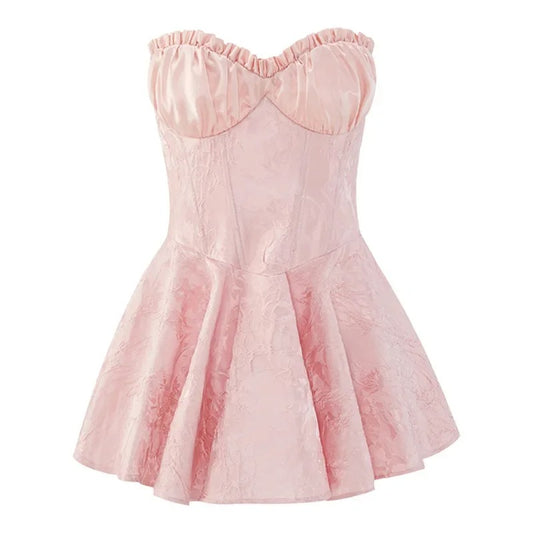 Ivory Bloom Corset Mini Dress