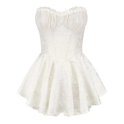 Ivory Bloom Corset Mini Dress