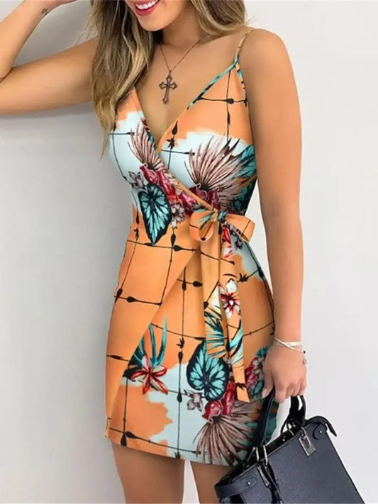 Island Breeze Leaf Print Dress